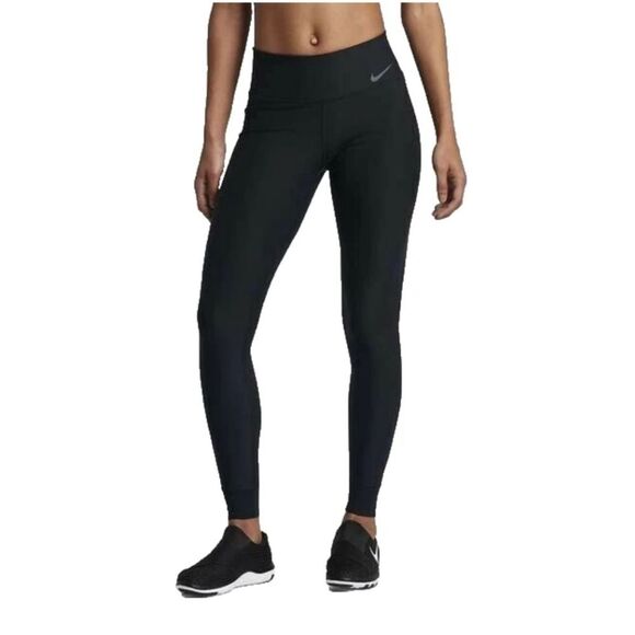 Women's Black Nike Power Tight Fit Running  Dri-Fit Leggings Medium 802954-010 - Picture 1 of 9